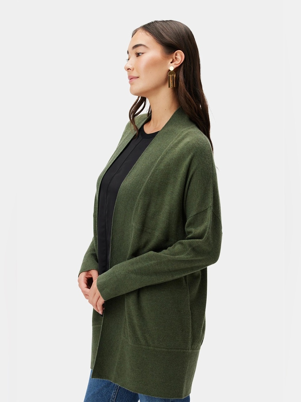 Amour Vert Bailey Delight Eco Merino Cardigan | Olive XS